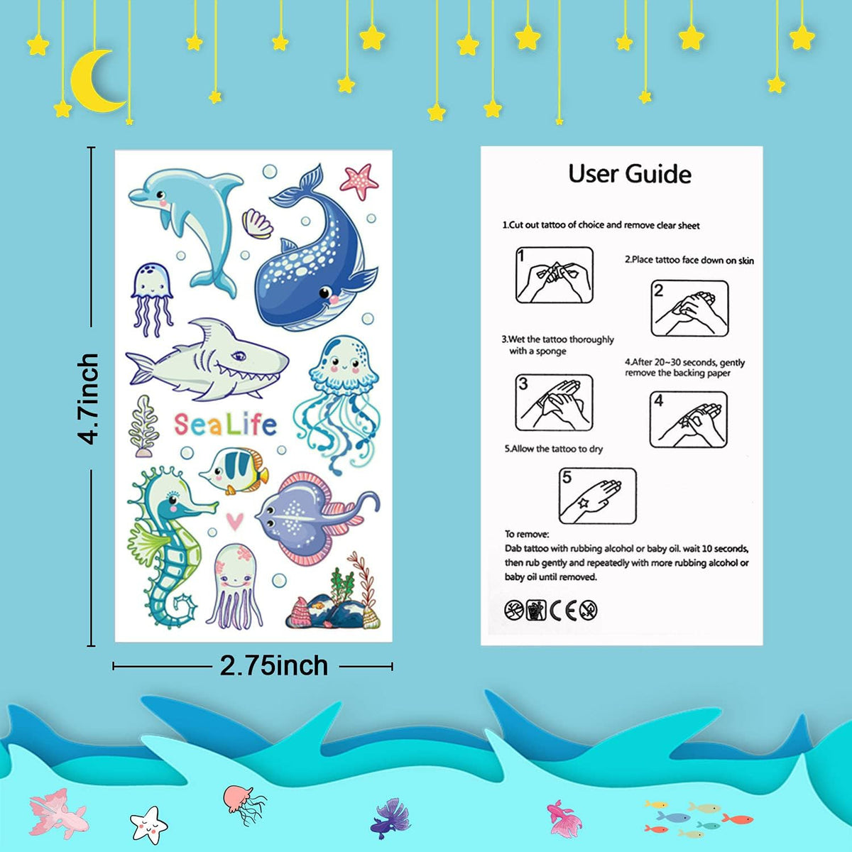 PARTYWIND assorted sheets displayed in favor bags for coordinated party favors