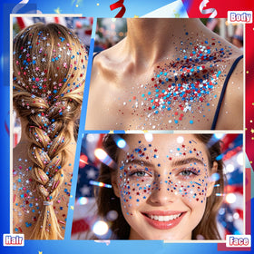 pasnowfu applying glitter stick as hair streak for instant festive highlights