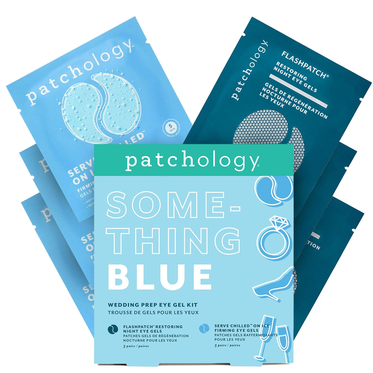 Patchology bridal gift box front view showing elegant packaging and instant gift appeal