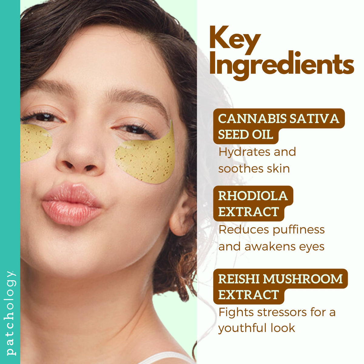 Patchology ingredient label view showing key botanical extracts