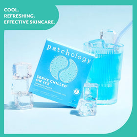 Patchology peptides and bakuchiol on spoons showing firming and smoothing support