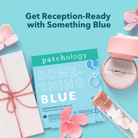 Patchology gift box next to smartphone for scale illustrating travel-friendly size