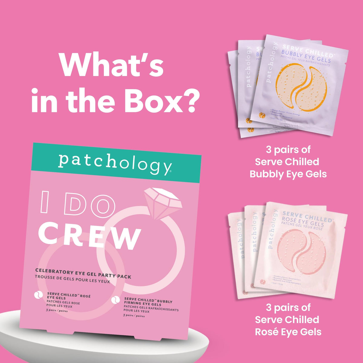 Patchology eye patches chilling in a jar, brand cooling relief benefit