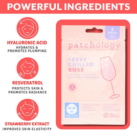 Patchology mask worn by model showing fit and immediate smoothing benefit for event-ready skin