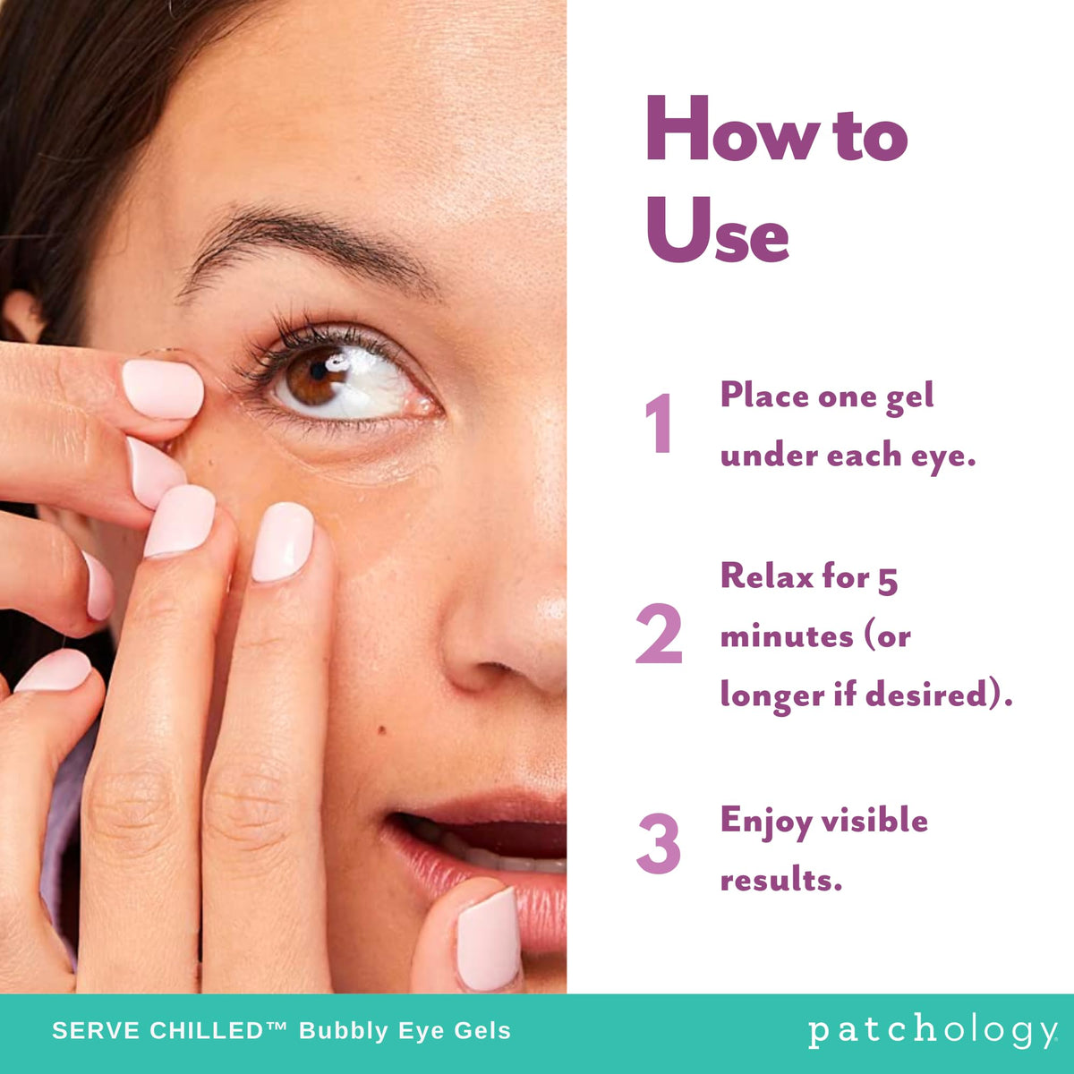 Patchology patches chilled inside a refrigerator for cooling effect