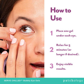 Patchology patches chilled inside a refrigerator for cooling effect