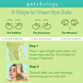 Patchology single pair in open pouch showing easy single-use convenience