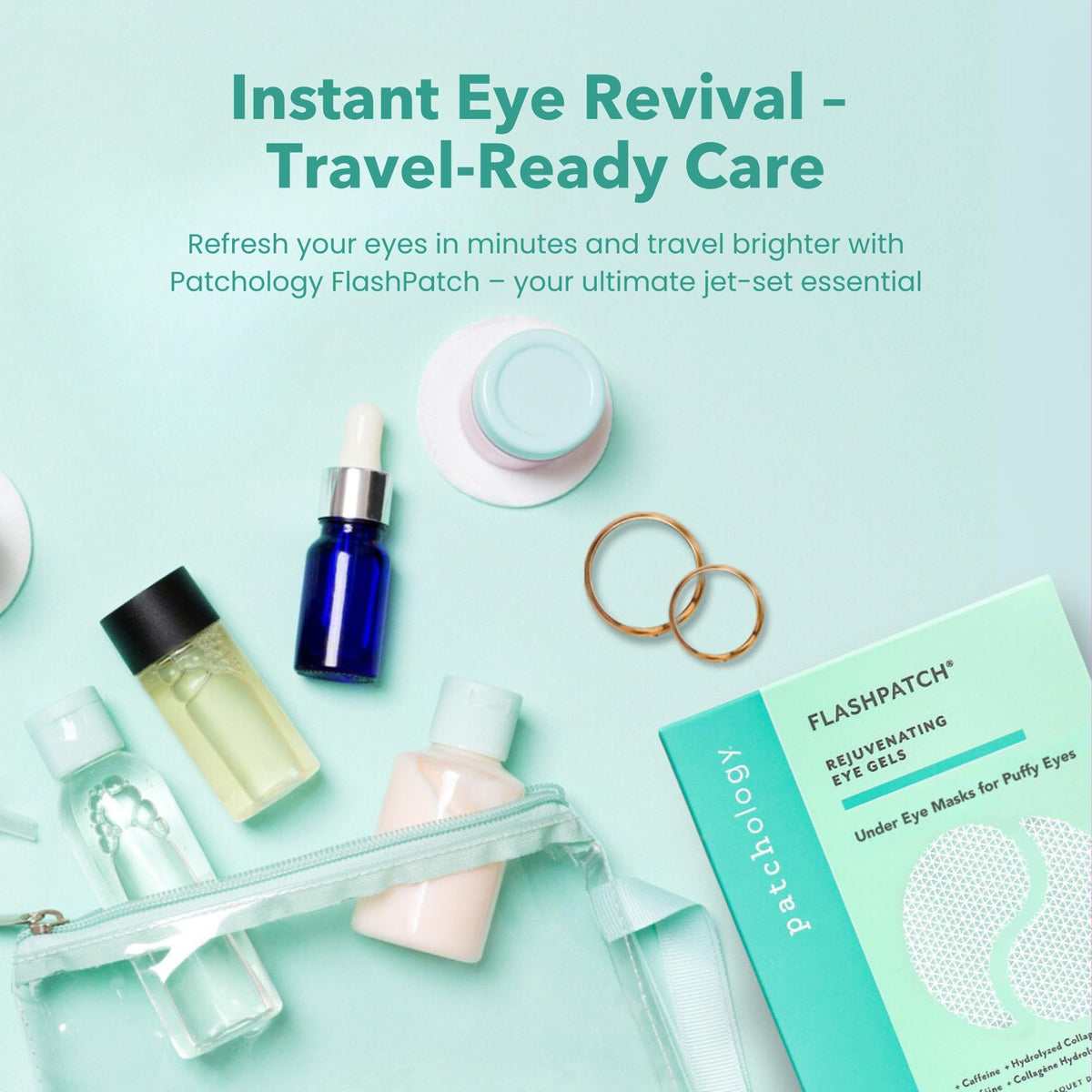 Patchology patches in a travel pouch ready for on-the-go use