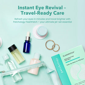 Patchology patches in a travel pouch ready for on-the-go use