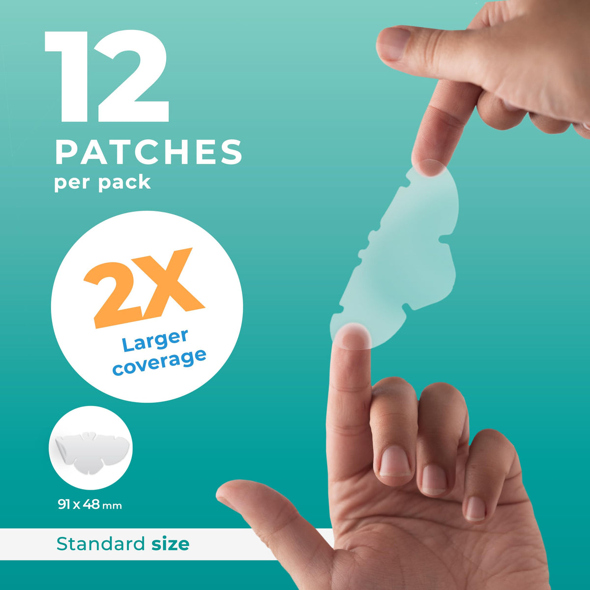 PatchRx close-up of hydrocolloid texture showing thin material and strong adhesion benefit