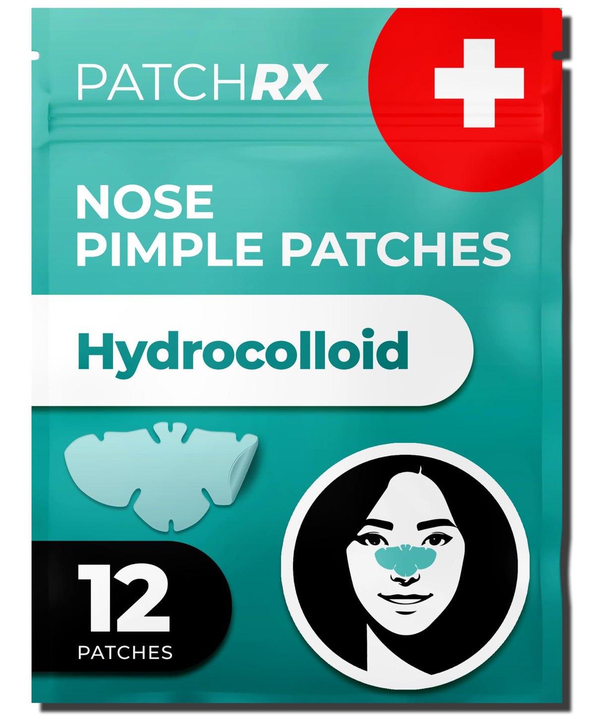 PatchRx front packaging showing 12-pack nose patches and clear branding benefit: easy selection
