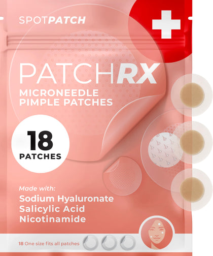 PatchRx front packaging showing 18-pack and benefits