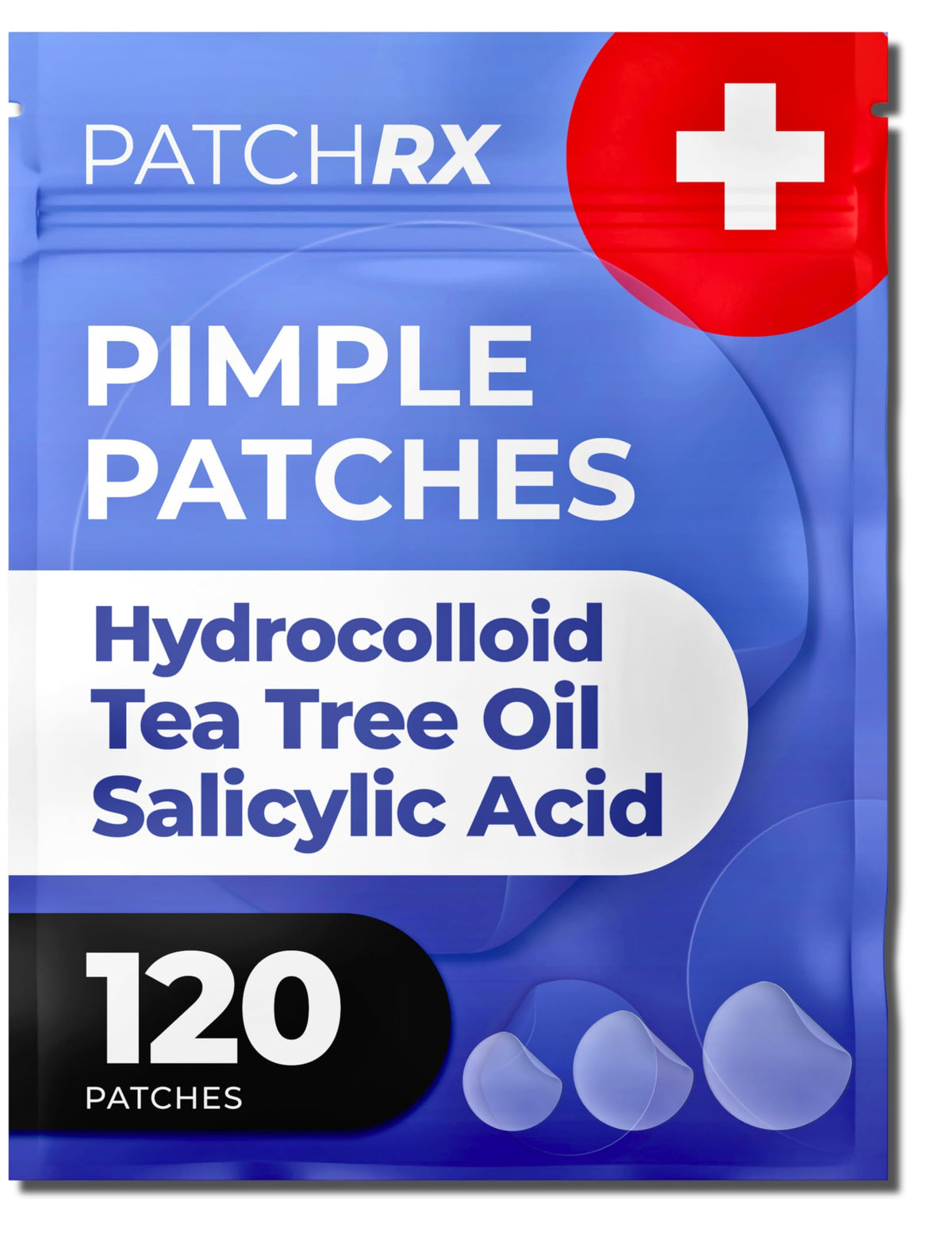 PatchRx front packaging showing 120-pack and benefits
