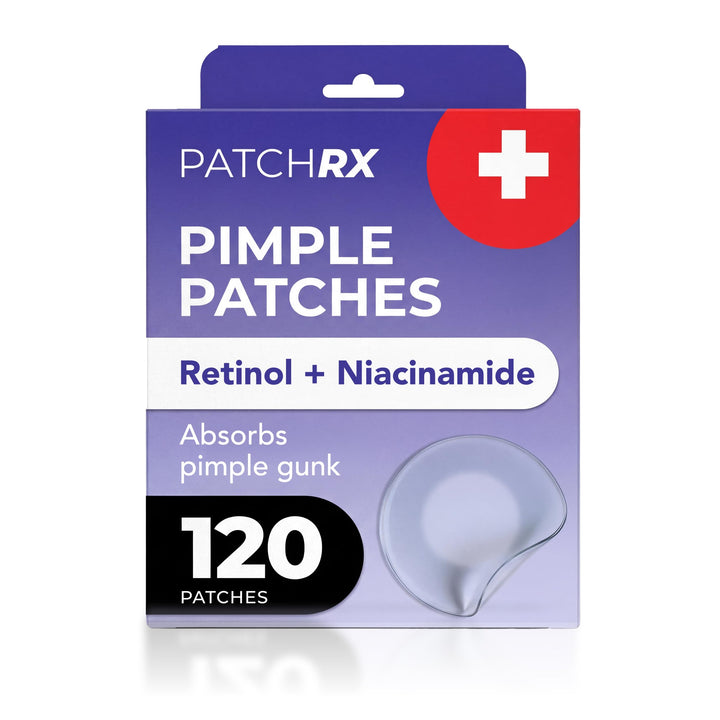 PatchRx front packaging showing 120-retinol patches and benefits