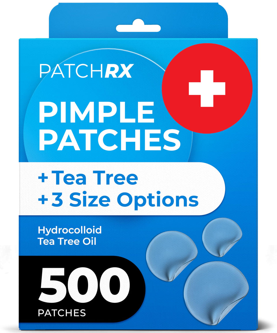 PatchRx front packaging showing full 500-count pack and product benefit