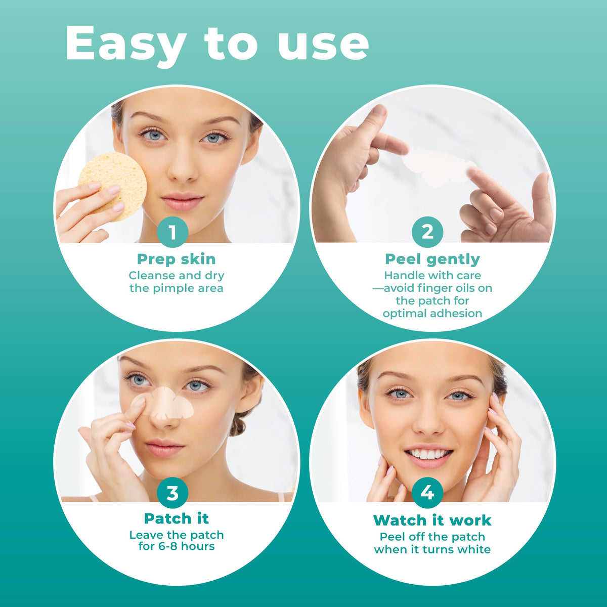 PatchRx three dot sizes displayed on card showing size options and precise fit benefit