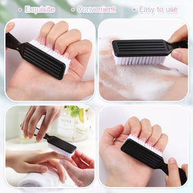 Patelai brush in use scrubbing fingernail for precise dirt removal