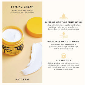 PATTERN cream on fingertips demonstrating creamy texture for application