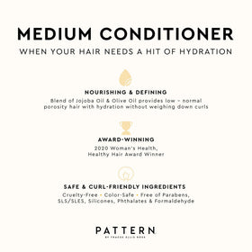 PATTERN creamy conditioner texture close-up showing smooth slip benefit