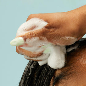 PATTERN curl mousse before and after hair image displaying improved curl definition and shine