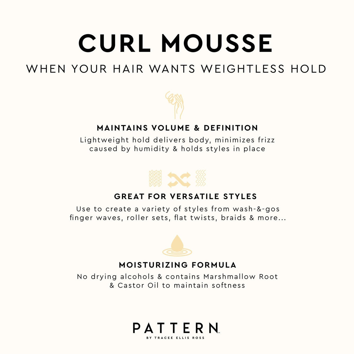 PATTERN curl mousse styling tight 4c coils to show uniform clumping and touchable soft hold