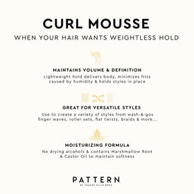 PATTERN curl mousse styling tight 4c coils to show uniform clumping and touchable soft hold