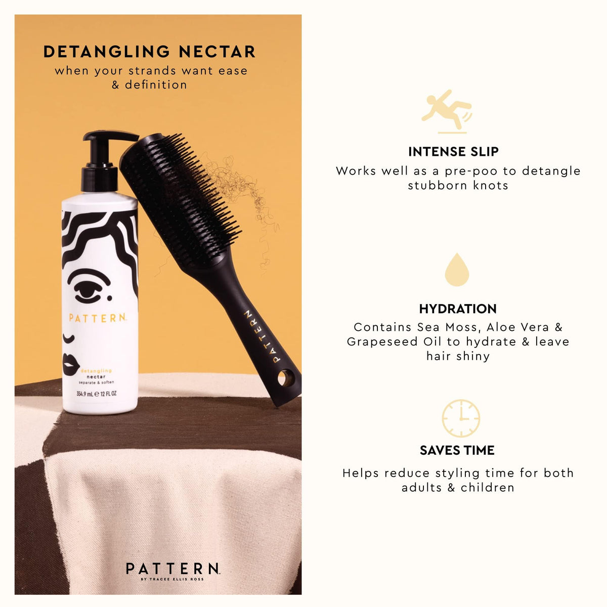 PATTERN pump nozzle close-up demonstrating controlled dispensing for less waste