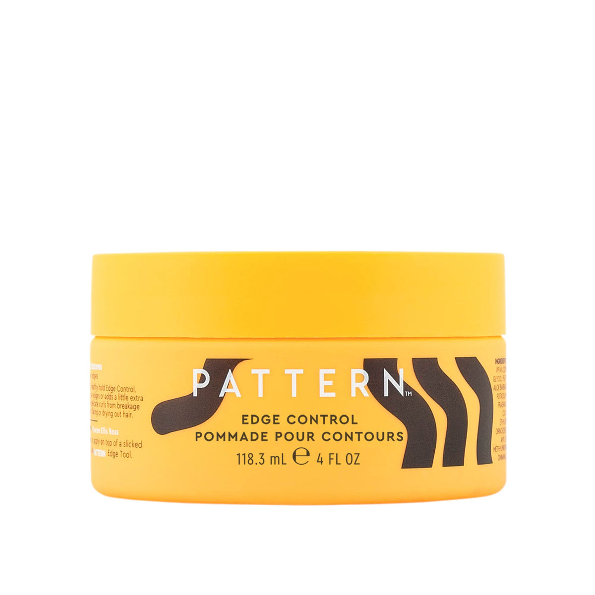 PATTERN edge control front jar showing branding and sleek packaging for easy shelf recognition