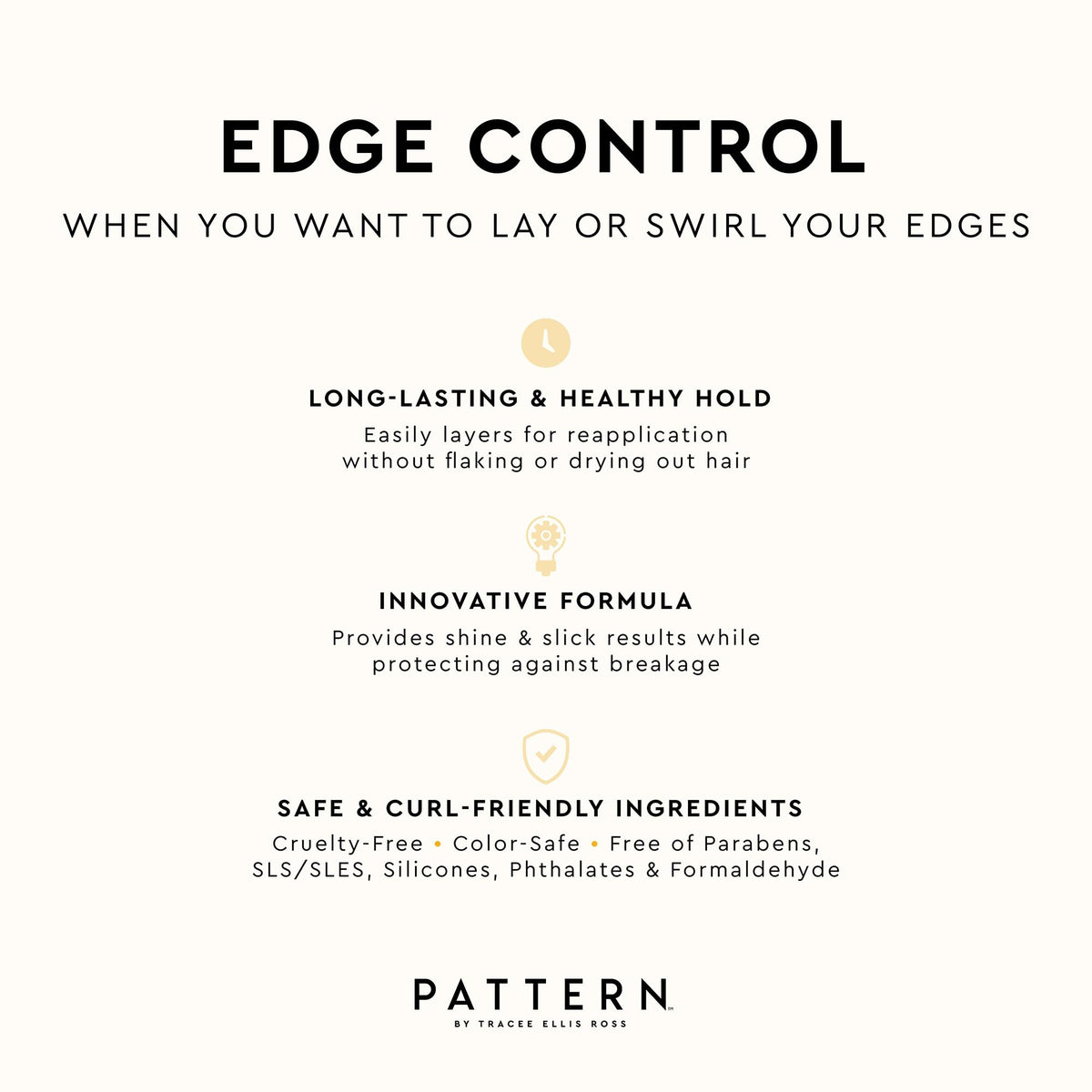 PATTERN styled updo lifestyle image demonstrating polished edges and everyday wearability
