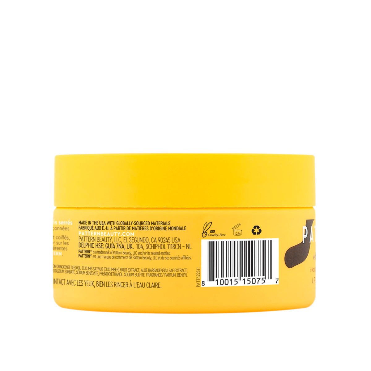PATTERN open jar texture close-up highlighting smooth, creamy formula for non-flaking hold