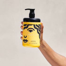 PATTERN oils blend visual with jojoba and argan cues showing nourishing oil benefits for shine