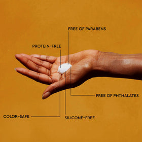 PATTERN mini curl gel held in hand to show compact travel scale