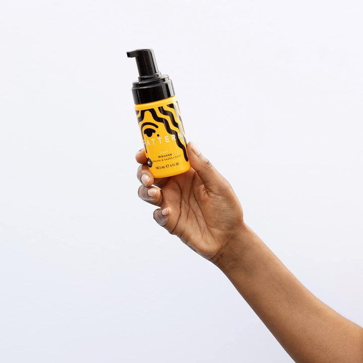 PATTERN mini curl mousse front packaging showing label and size, easy travel styling