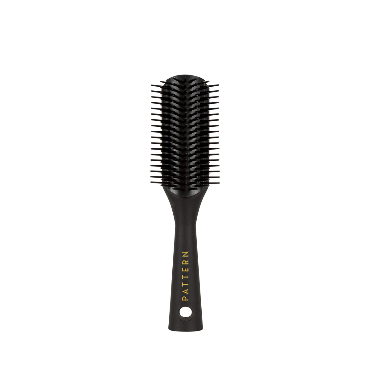 PATTERN mini shower brush front view showing compact shape and ergonomic handle for easy control