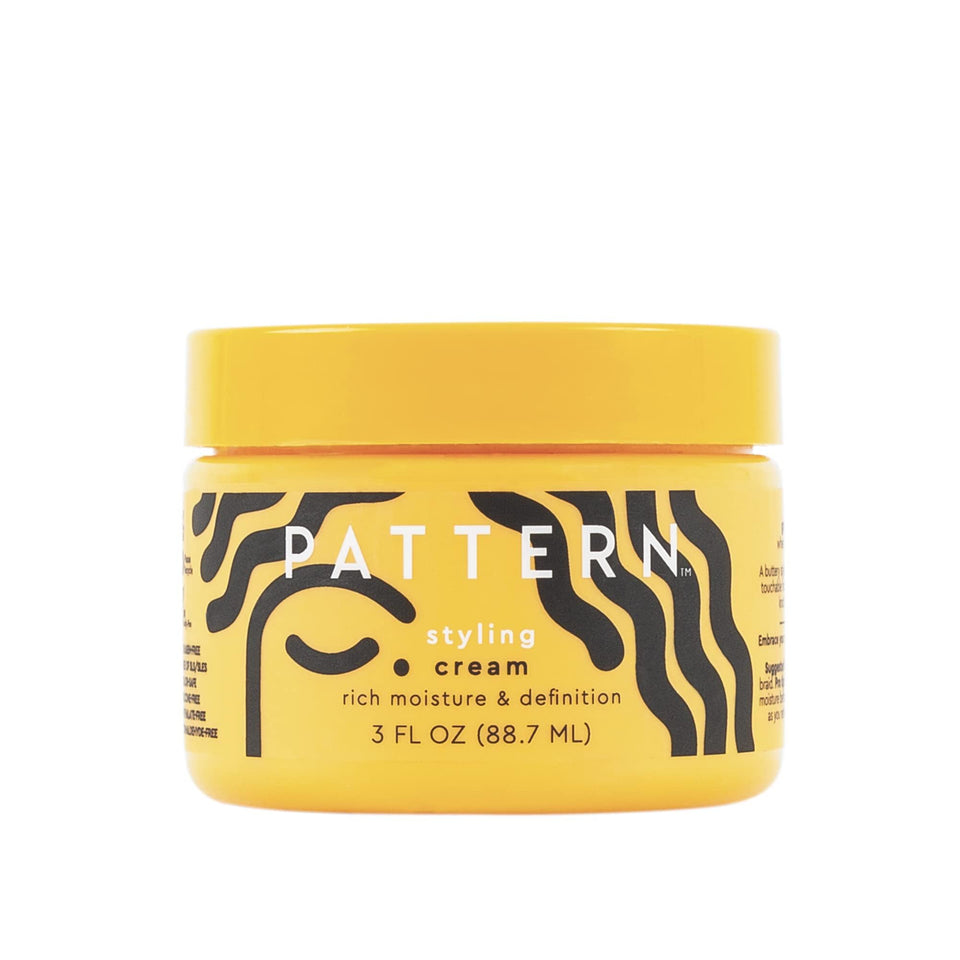 PATTERN mini styling cream front jar showing compact travel size and definition benefit