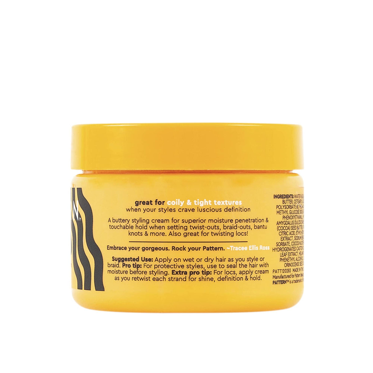 PATTERN mini styling cream used on locs emphasizing hold and moisture benefit