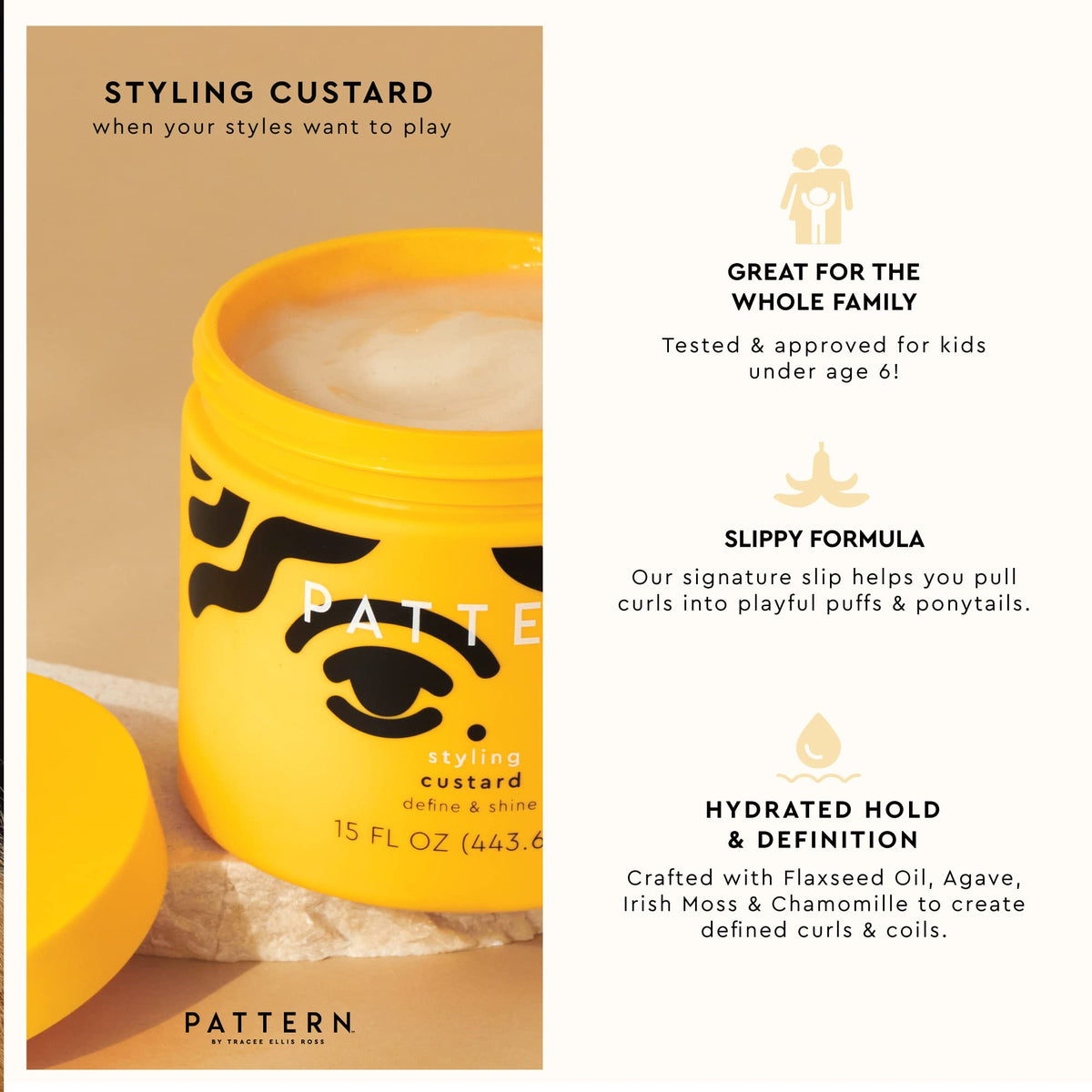 PATTERN open jar texture close-up highlighting smooth slip and styling ease