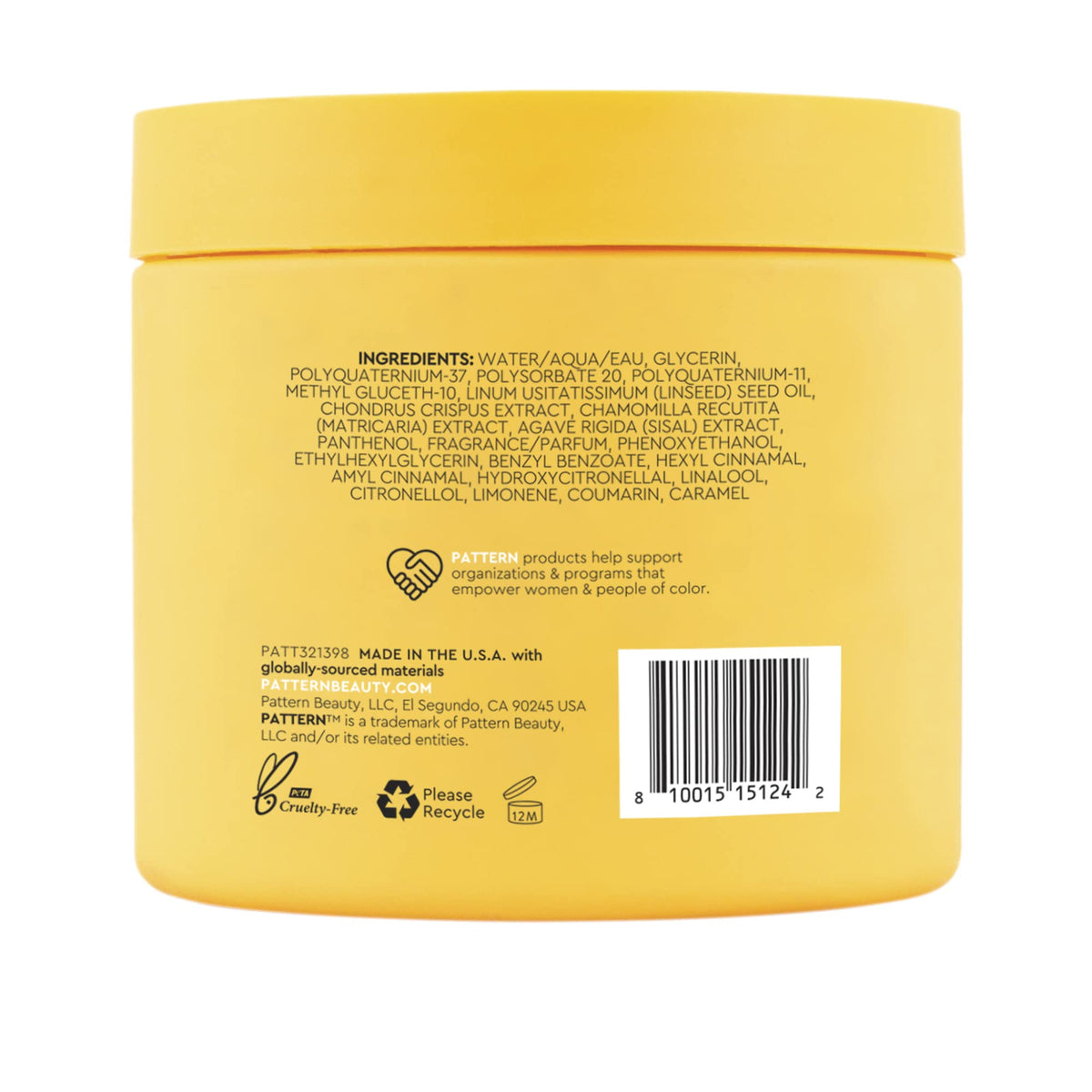PATTERN recyclable and refillable packaging label emphasizing eco-friendly option