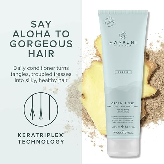 Awapuhi Wild Ginger in use in shower, showing how it detangles and softens wet hair
