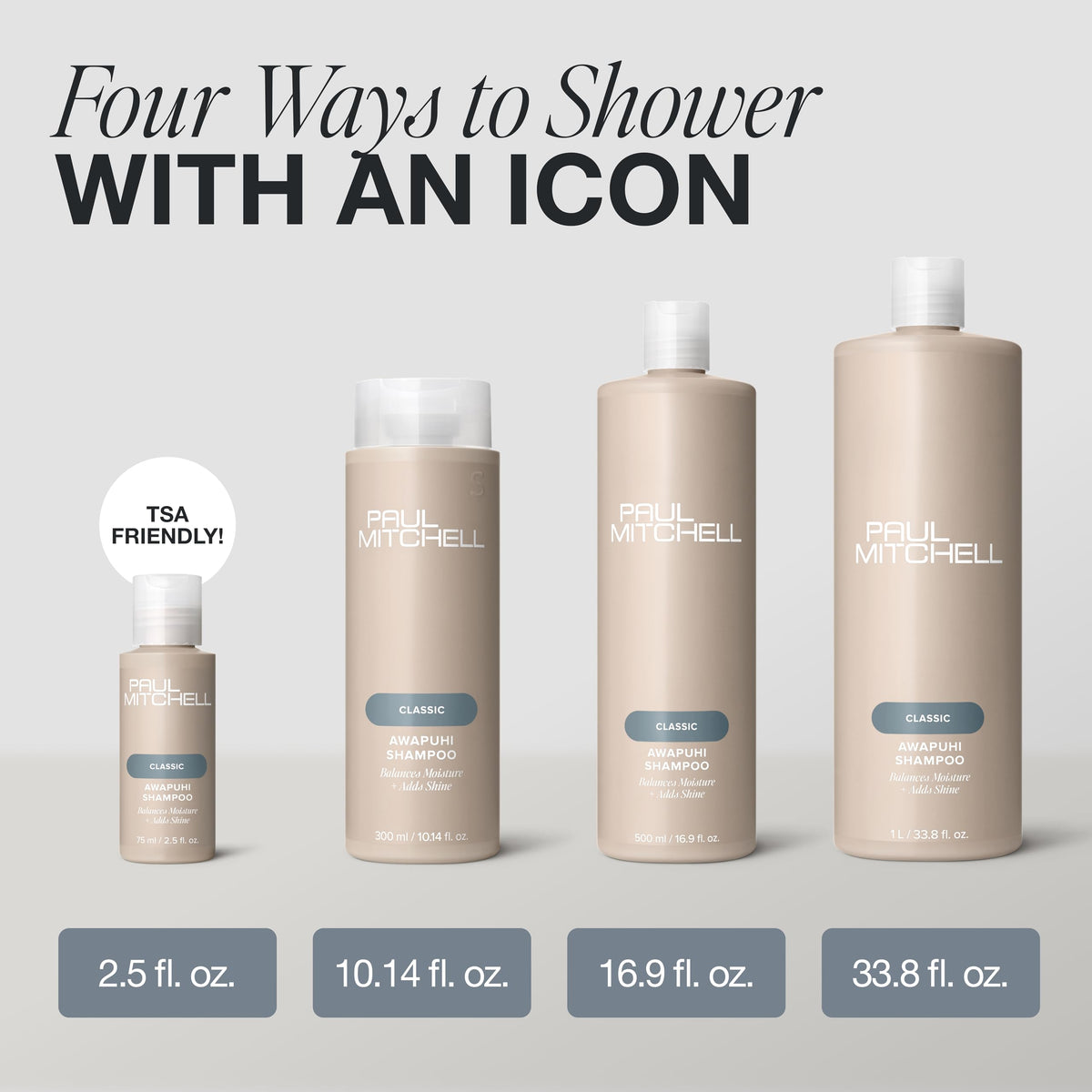 Paul Mitchell on bathroom shelf in lifestyle scene evoking fresh fragrance benefit