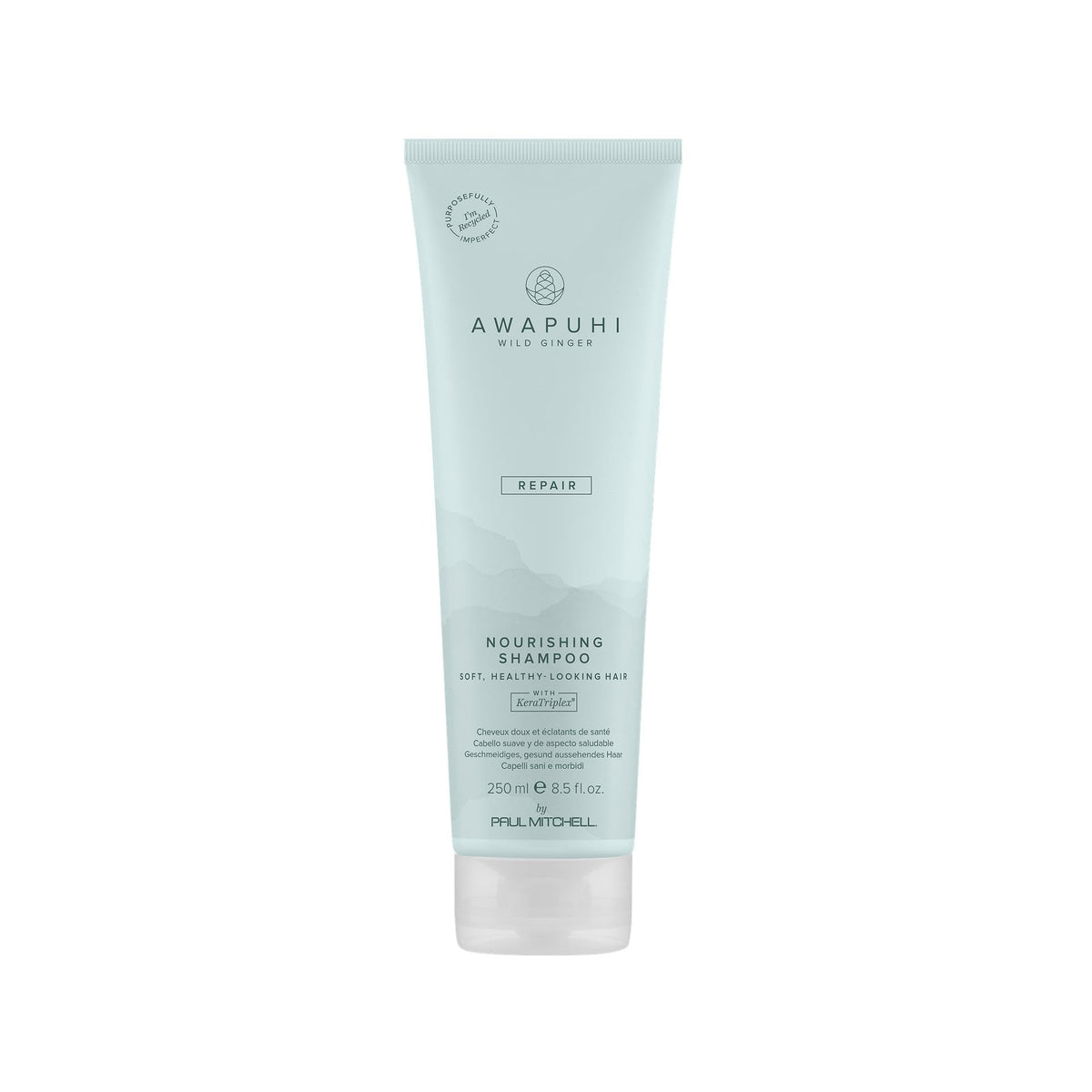 Paul Mitchell Awapuhi Wild Ginger front bottle shows product and size benefit