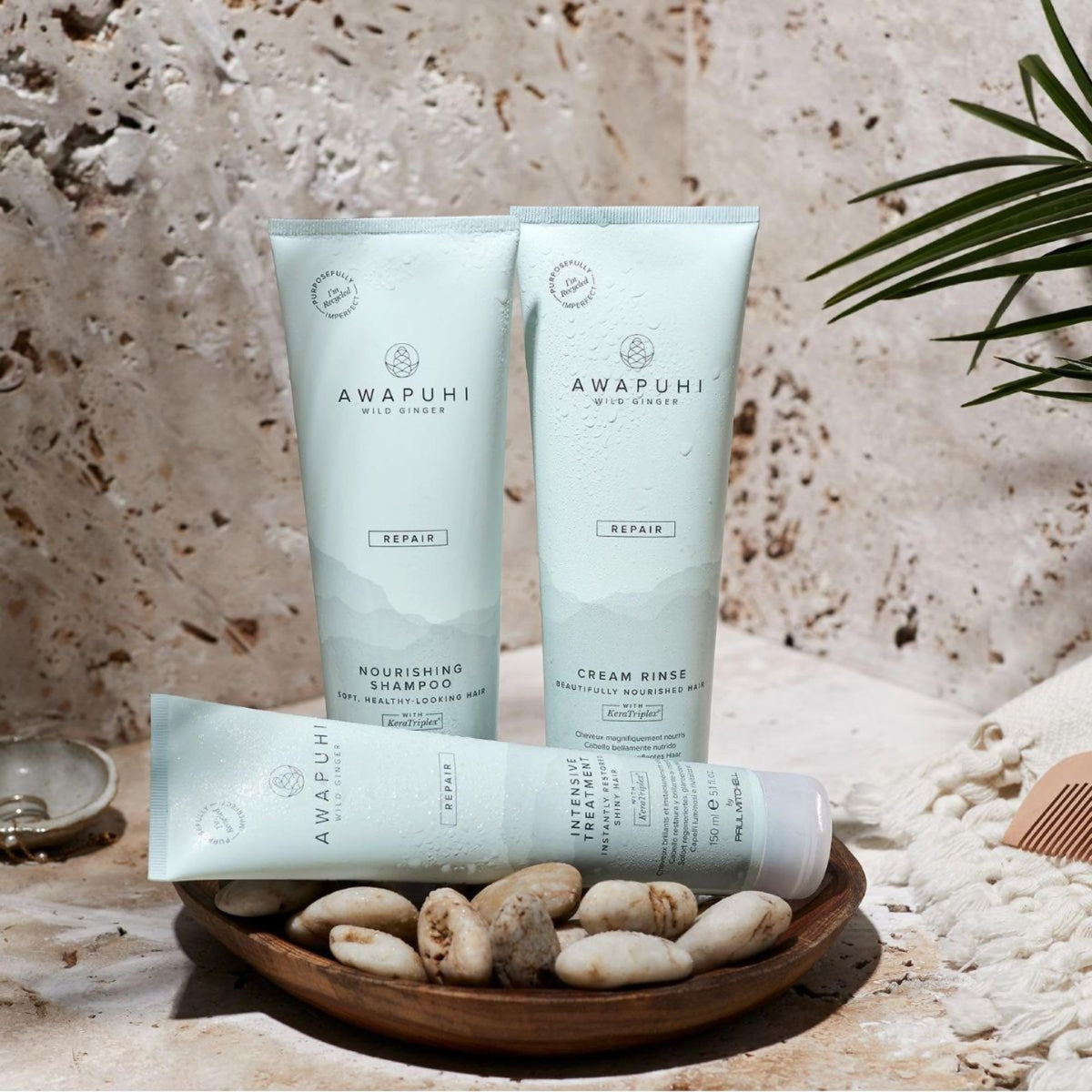 Paul Mitchell Awapuhi Wild Ginger label close-up highlighting key ingredients