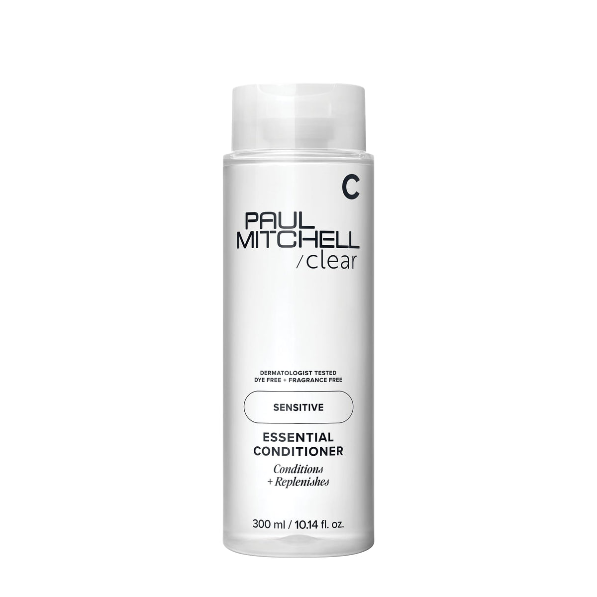 Paul Mitchell front packaging showing fragrance-free conditioner, clear benefit visible