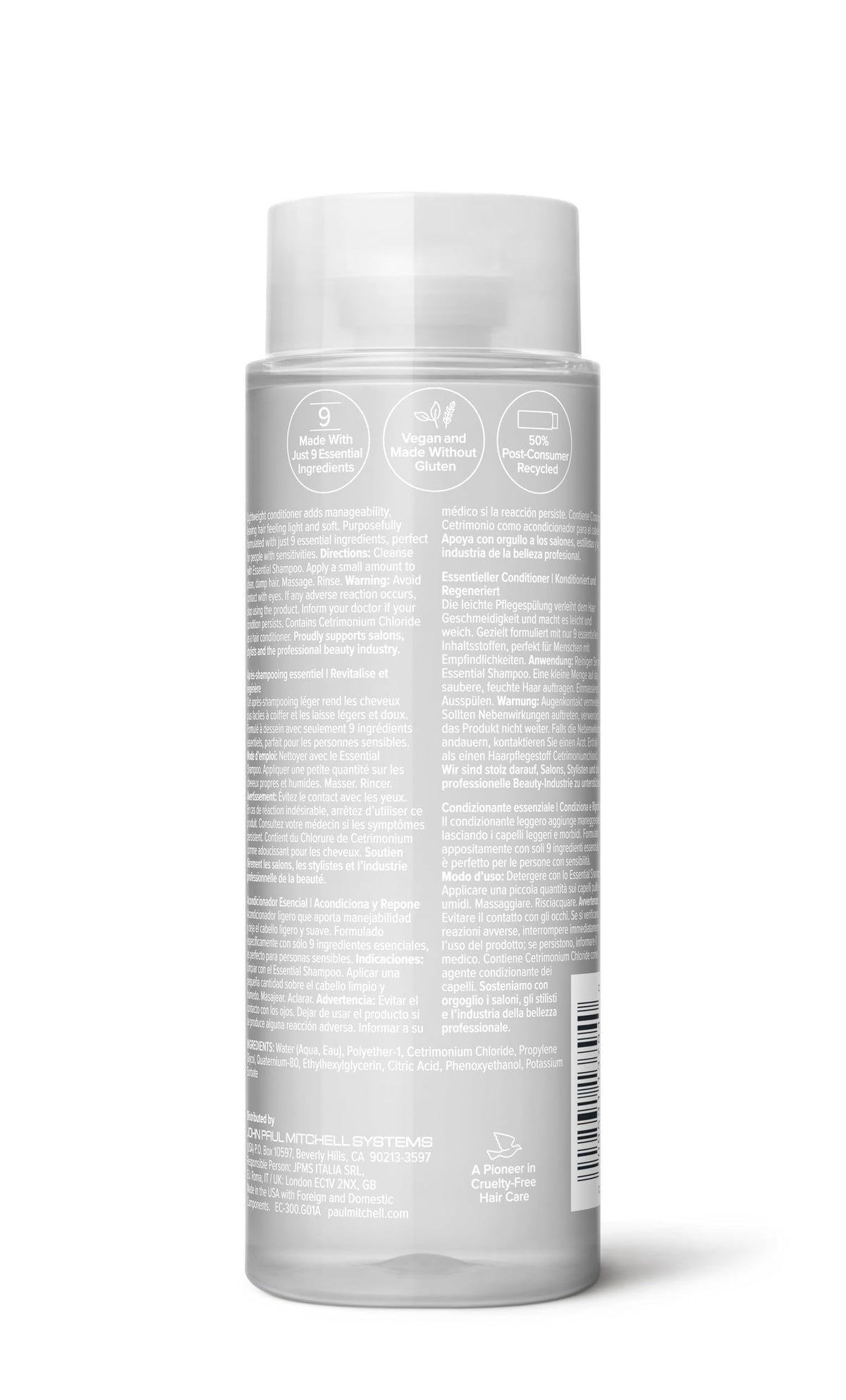 Paul Mitchell bottle on bathroom shelf in lifestyle scene, promoting daily use