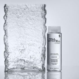 Close-up of Paul Mitchell bottle highlighting PCR packaging and eco-conscious choice