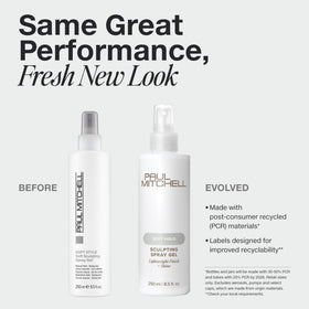 Paul Mitchell nozzle close-up creating fine mist for even coverage