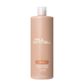 Paul Mitchell bottle front view showing label and benefit of color protection