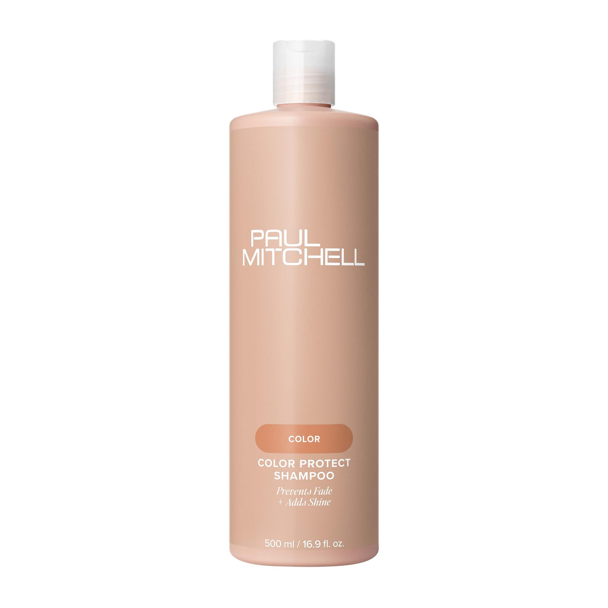 Paul Mitchell front bottle showing label and vibrant packaging benefit: clear product ID
