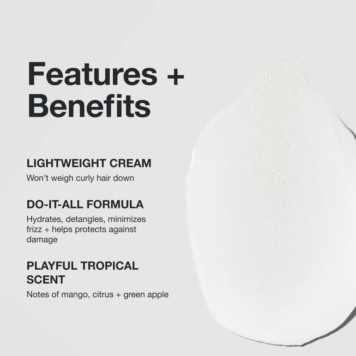 Paul Mitchell creamy texture close-up, shows lightweight moisturizing consistency benefit