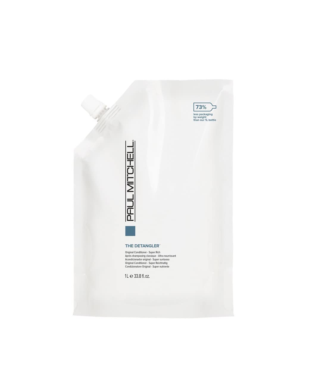 Paul Mitchell detangler front pouch showing product and size for easy identification and savings